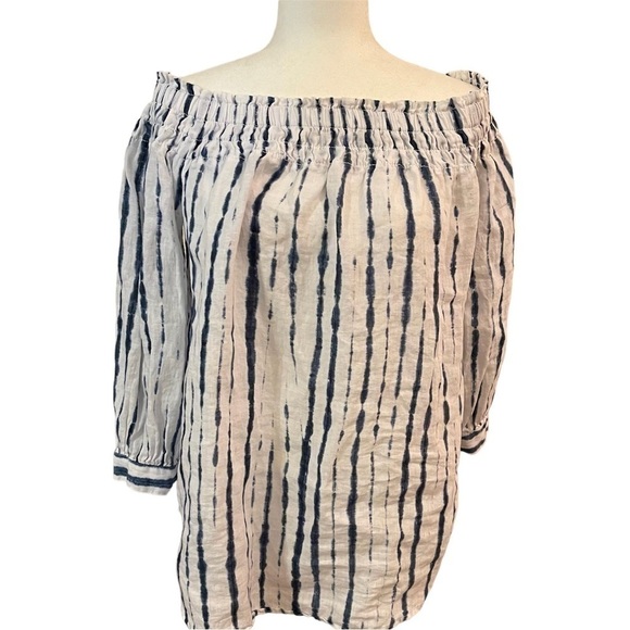 Polo Ralph Lauren Tops - Women’s POLO by RALPH LAUREN Off Shoulder Blue White Striped Top